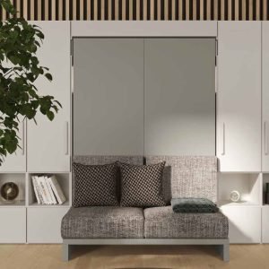 Letto trasformabile verticale con rete dimensione francese 