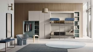 Letto castello orizzontale trasformabile